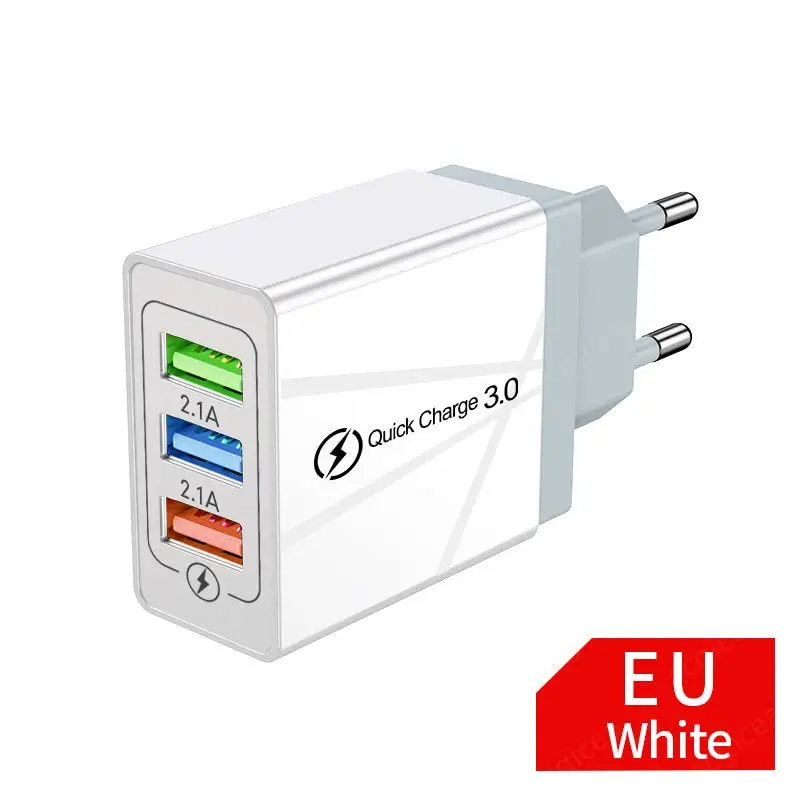 4-Port USB A Fast Charging Socket - Quick Charge QC Phone Charger Plug