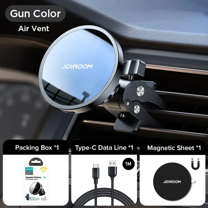 15W Magnetic Wireless Fast Charging Car Phone Cradle - MagSafe Power Delivery PD Phone Charger Stand