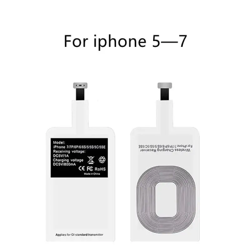 Lightweight Qi Wireless Charging Receiver for Samsung Huawei Xiaomi Universal Micro USB Type C Fast