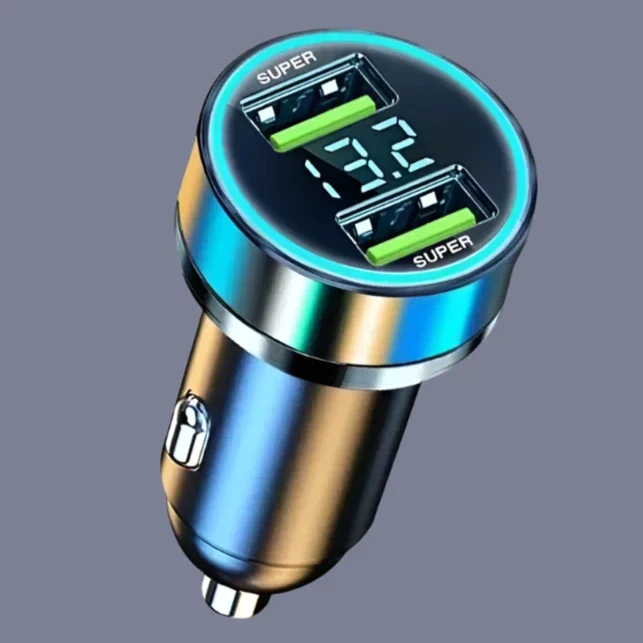 240W 2-Port Fast Charging Car Socket - USB A Power Delivery PD Auto Phone Charger Plug