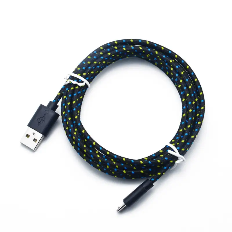 Nylon Braided USB A To Micro USB Fast Charge Cable - Quick Charge Data Cord