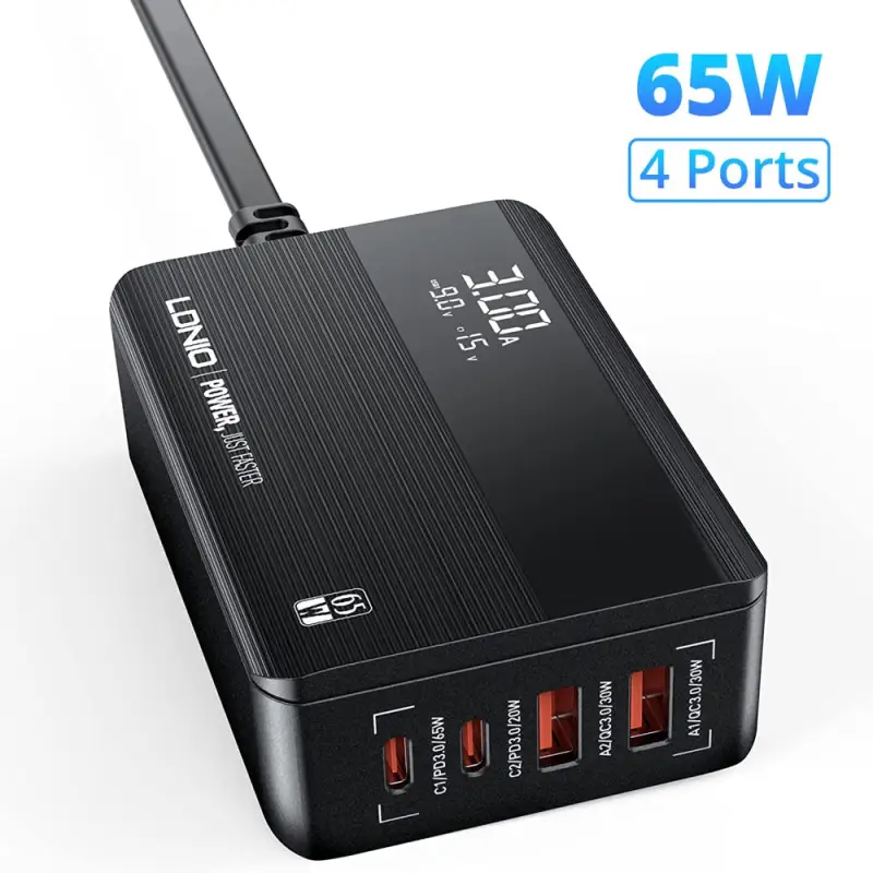 140W 5-Port GaN Fast Charging Hub - USB A / Type-C Power Delivery PD Phone Charger Station