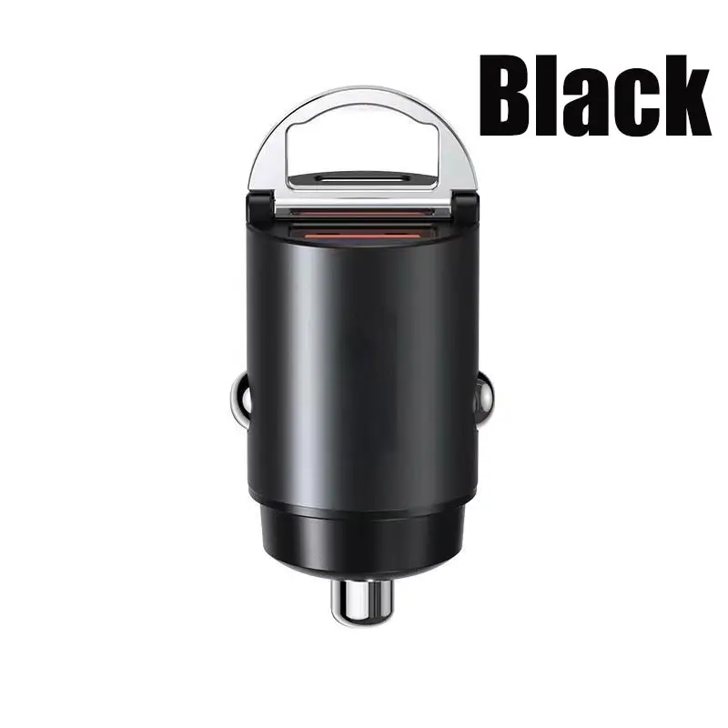 30W 2-Port Mini Fast Charging Car Socket - USB A Power Delivery PD Auto Phone Charger Plug
