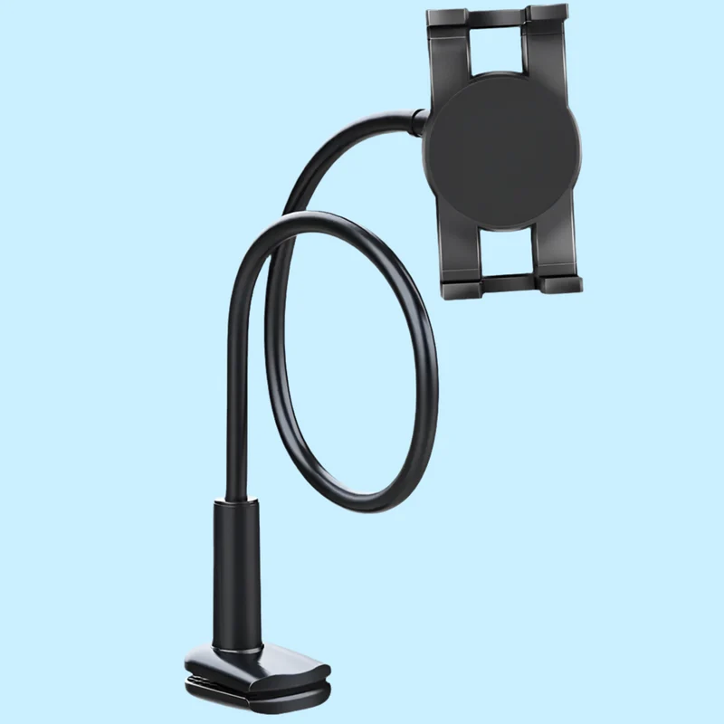 Flexible Long Arm Tablet Stand with Clamp Holder - Clip on mount for Mobile Phones & Tablets
