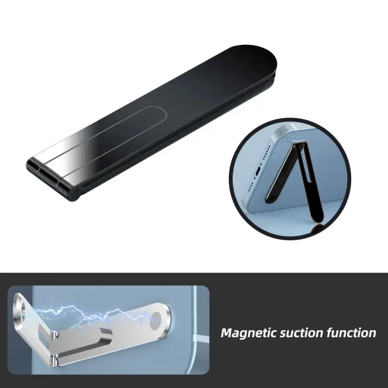 Universal Ultra Thin Mobile Phone Stand Aluminum Alloy Adjustable Angle Back Sticked Socket Bracket
