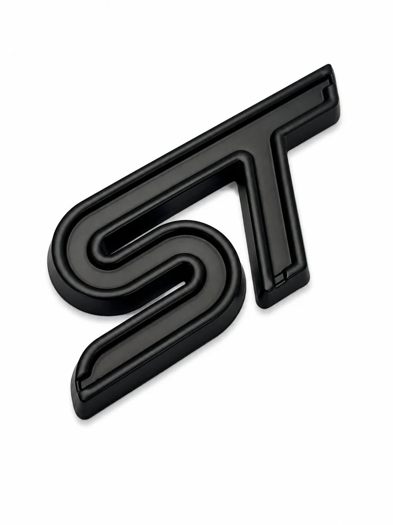 Logo ST 3D Premium pour Ford Fiesta / Focus ST – Emblème Coffre & Calandre Effet Glossy