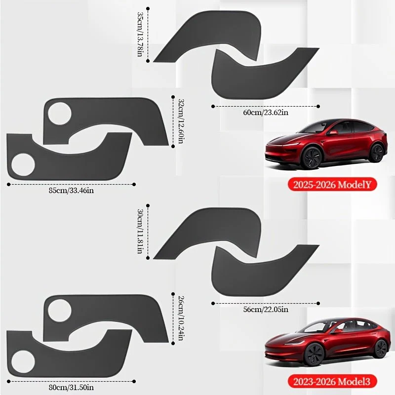 Protections de portières avant et arrière pour Tesla Model 3 Highland et Tesla Model Y Juniper - Cuir PU