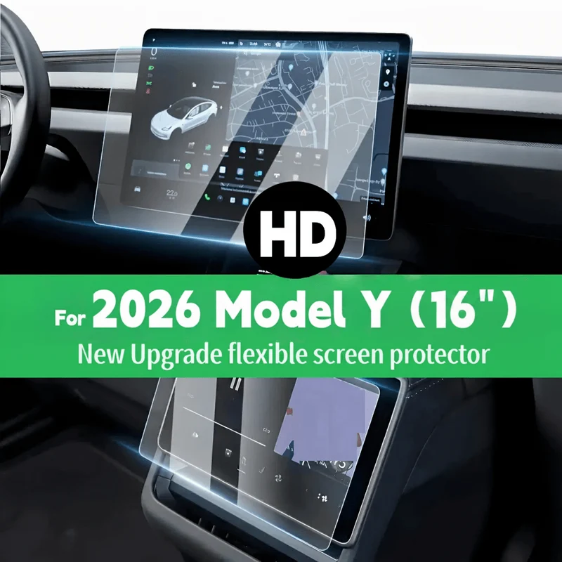 Protections d'écran haut de gamme pour 2026 Model Y Juniper | Écran tactile central de 40.64 cm (16 pouces) et écran arrière de 20.32 cm (8 pouces), résistant aux rayures, matériau amélioré 9H, installation facile (lot de 2)