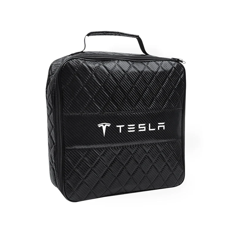 Sac de rangement en cuir PU pour pistolet de recharge Tesla avec logo