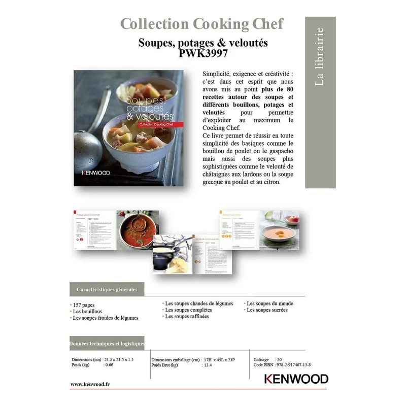 Livre de cuisine KENWOOD soupe potage et velouté