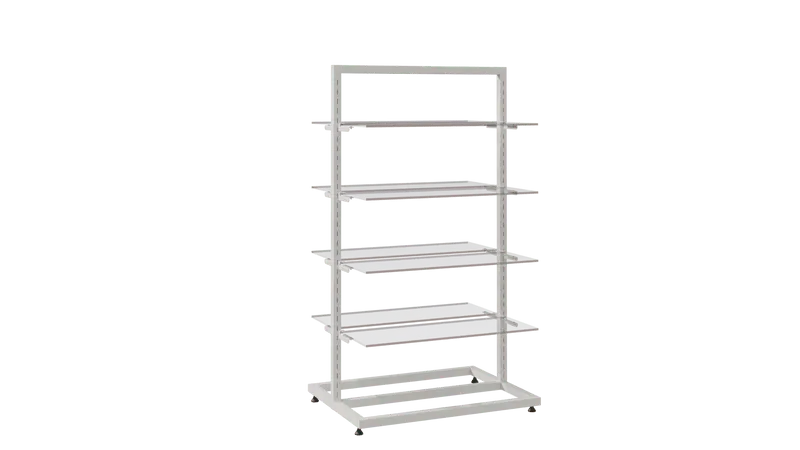 Gondole frame avec tablettes verres
