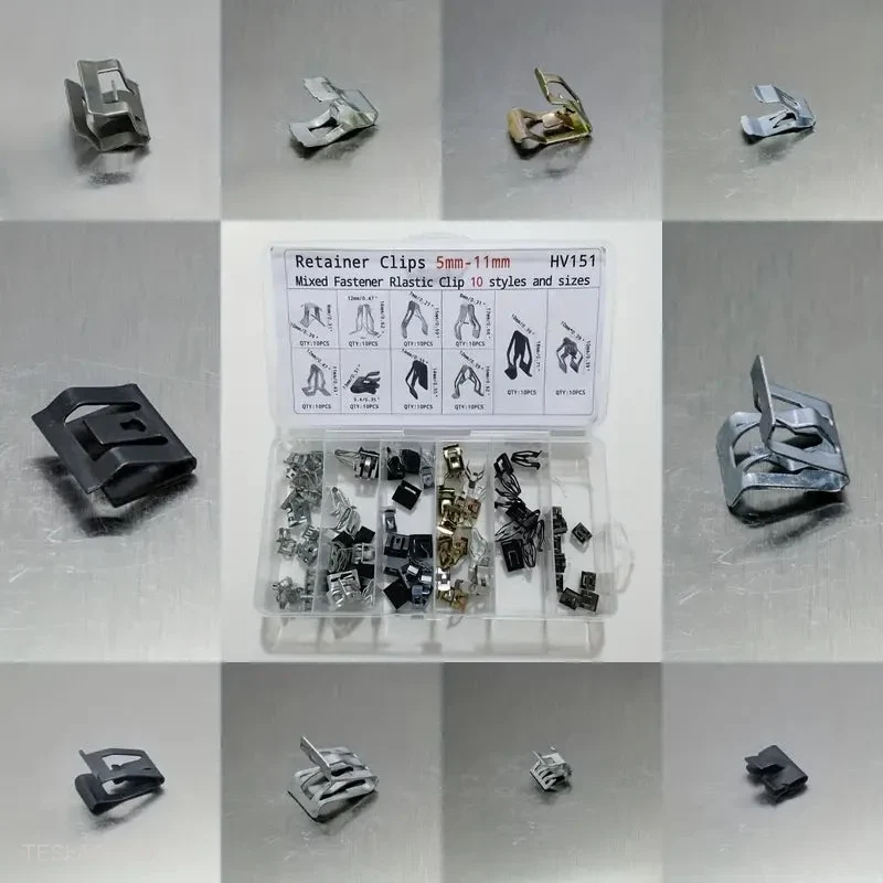 Tesla Model 3 / Y Clips de garniture métallique pour console centrale et tableau de bord (100 pièces)