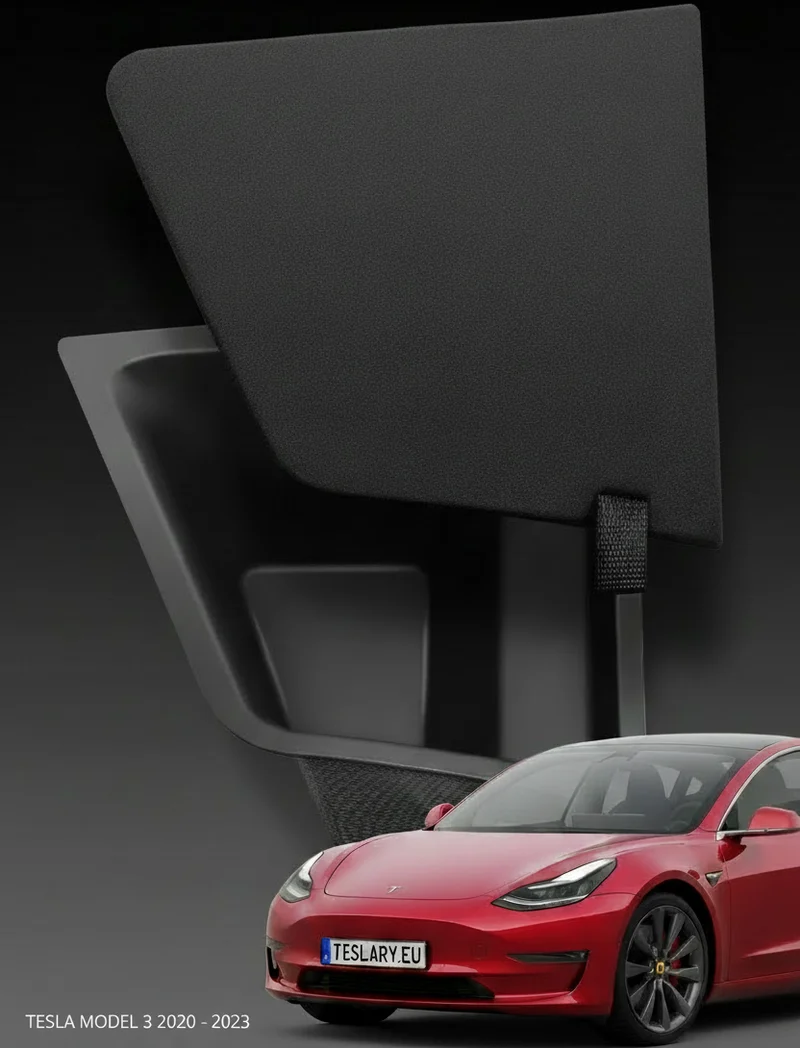 Organisateur de rangement de coffre arrière en TPE avec couvercle pour Tesla Model 3 2021 - 2023