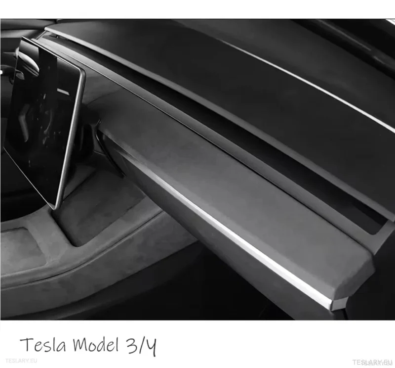 Housse de tableau de bord en daim avec inserts de panneau de porte pour Tesla 3/Y