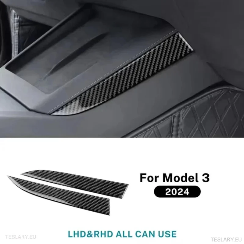 Garniture latérale en fibre de carbone souple pour chargeur sans fil pour Tesla 3 Highland/Y Juniper