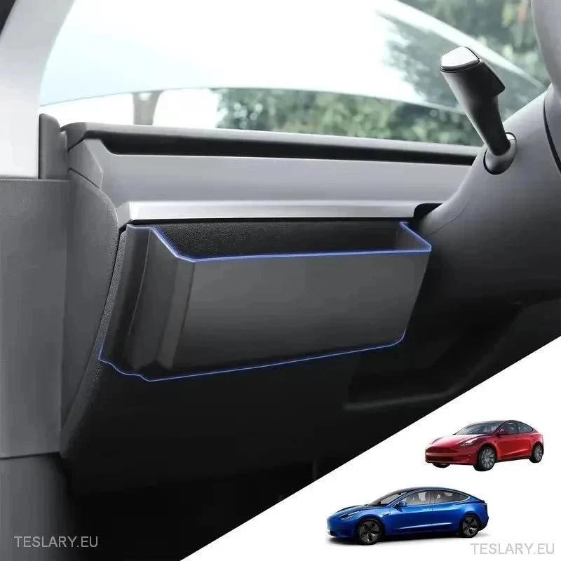 Rangement côté conducteur sur le tableau de bord de la Tesla 3/Y