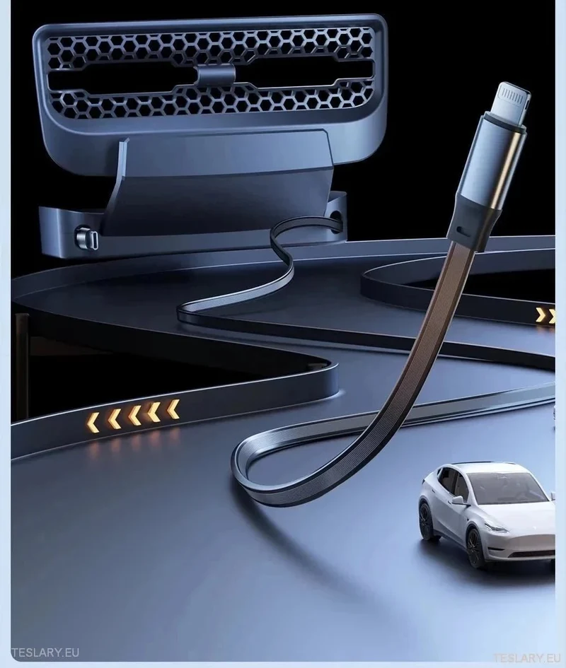 Prise USB pour grille d'aération arrière Tesla 3/Y avec câbles rétractables