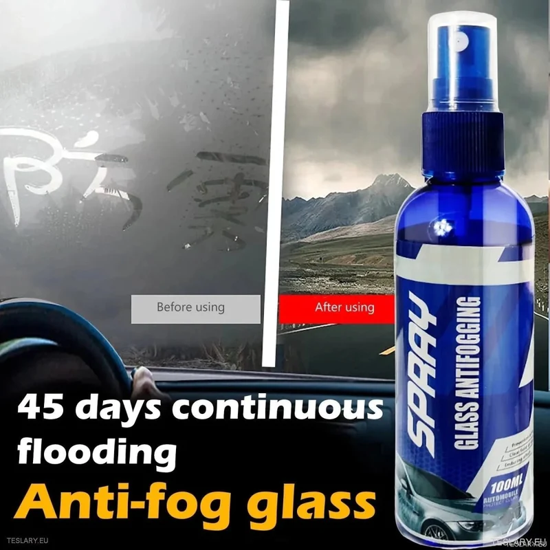 Spray antibuée pour vitres 100 ml pour véhicules électriques, y compris Tesla, BYD, Kia, MG et plus
