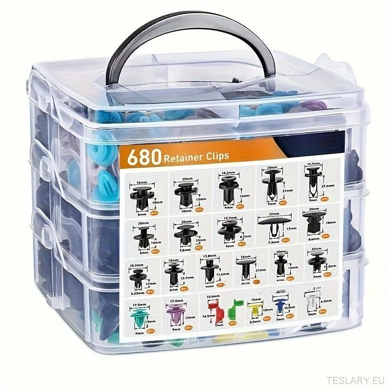 680 clips de fixation pour voiture – Fixations auto, clips de garniture, rivets et kit pare-chocs pour une installation sécurisée de la carrosserie, du pare-chocs et des panneaux de porte – Entretien facile, protection du pare-chocs | Fixation sécurisée | Plastique durable