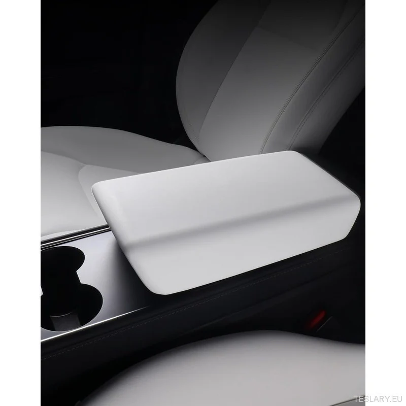 pour Tesla Model 3/Y (2019-2024) Housse de console centrale blanche - Coussin de protection d'accoudoir antidérapant en TPE, accessoire intérieur