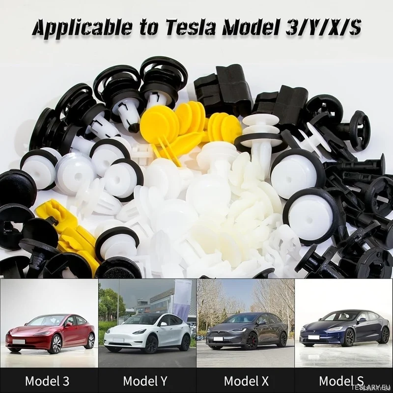 Pack de 70 clips de fixation internes et externes pour carrosserie Tesla