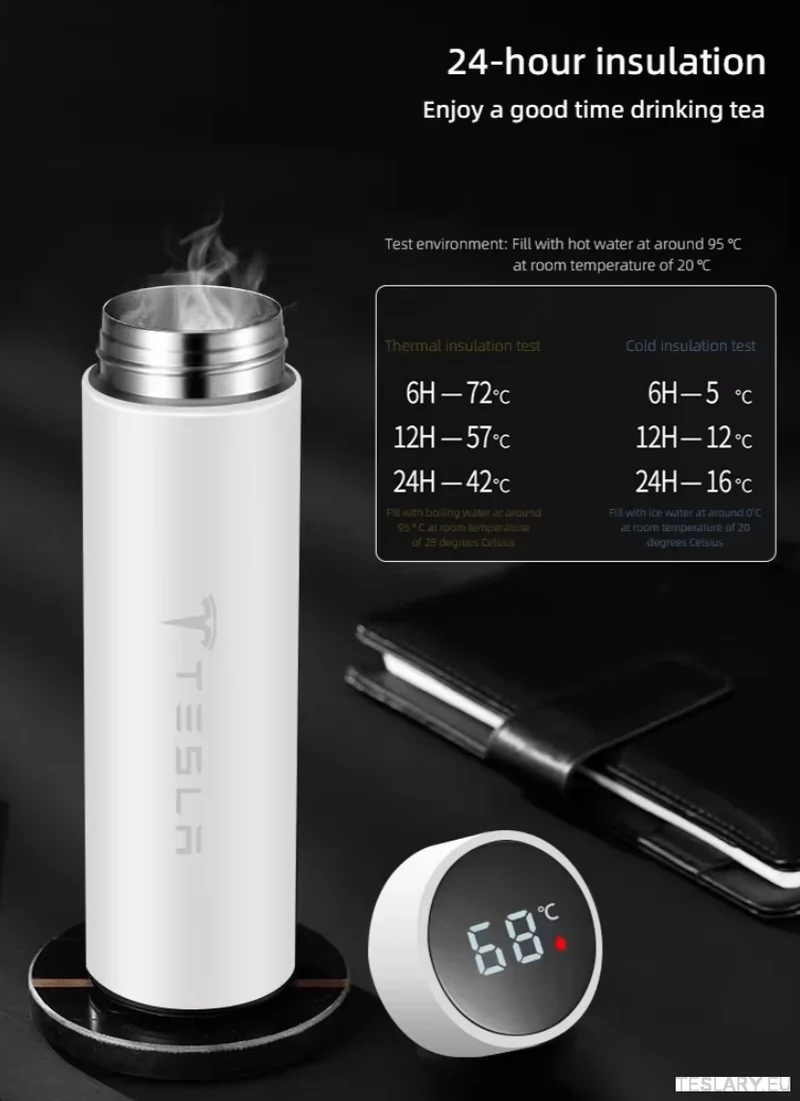 Mug de voyage isotherme portable de 500 ml pour les aventures en plein air avec logo Tesla