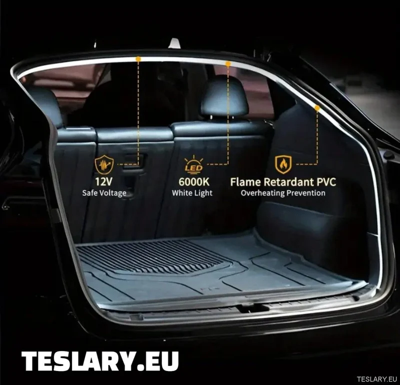 Tesla Model 3 / Y Éclairage d'ambiance LED blanc brillant du coffre arrière