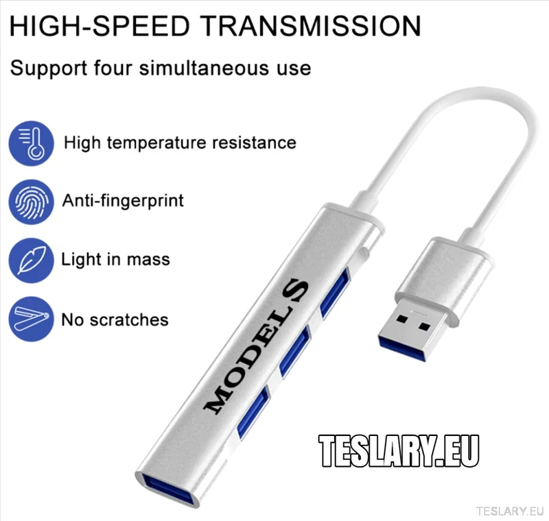 Station d'accueil/concentrateur USB Tesla 3 YSX avec logo LHD ou RHD