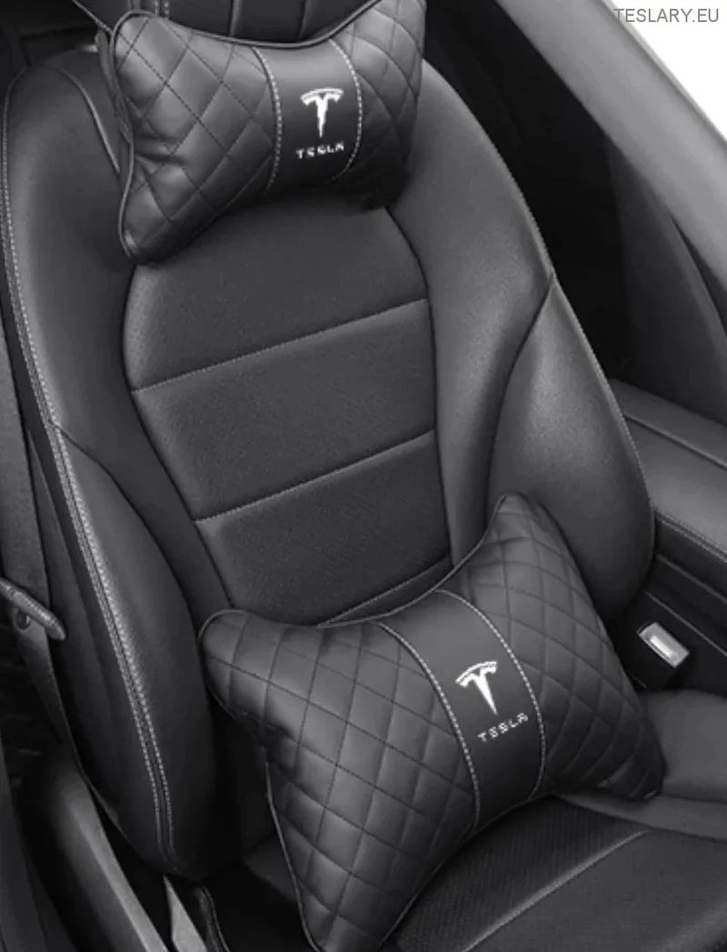Tesla Model 3 coussins de soutien cervical et dorsal YSX avec logo (NOIR)