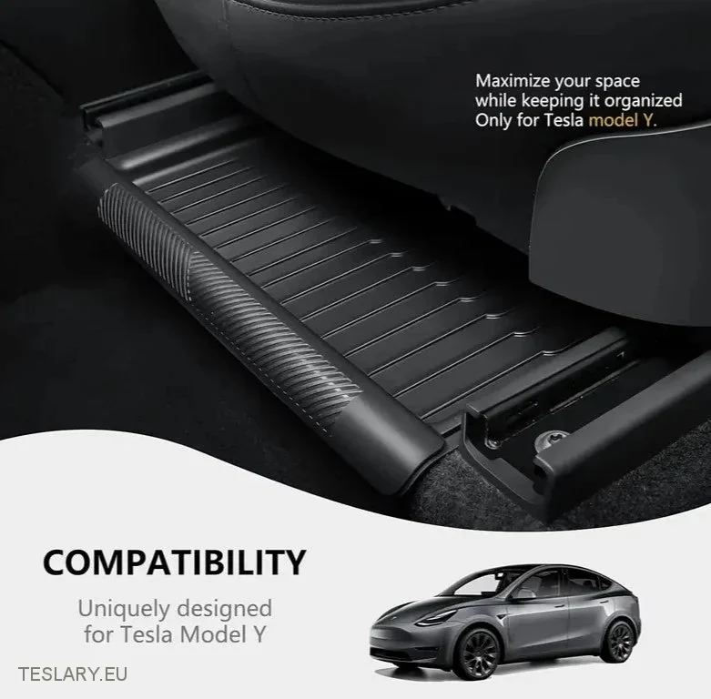 Tesla Model Organisateur de plateau sous siège en forme de Y avec couvercle de confidentialité