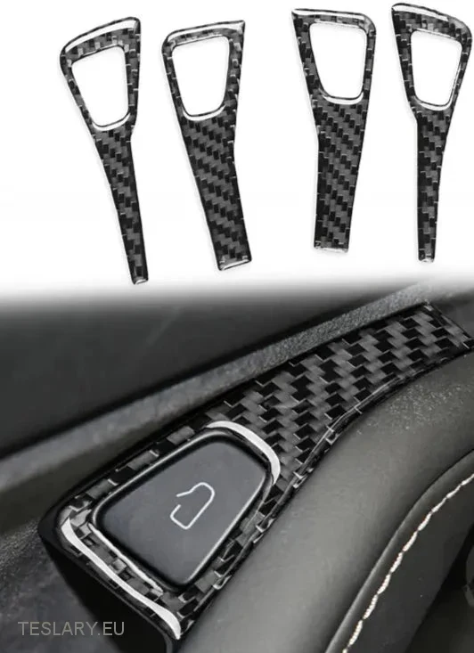Tesla Model 3 / Y Garnitures de porte intérieures style fibre de carbone
