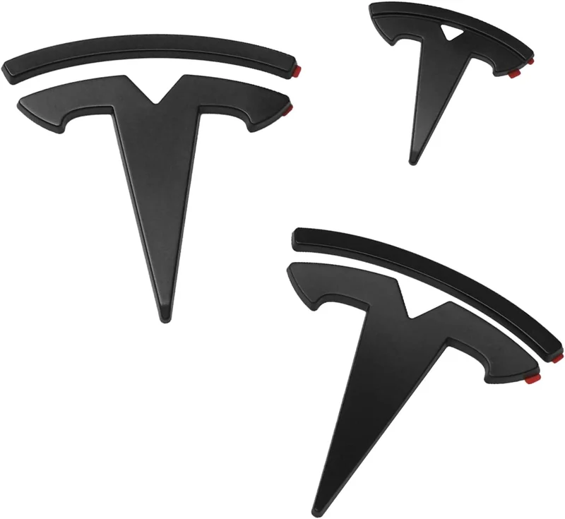 Tesla Model Kit de 3 logos pour l'avant, l'arrière et le volant