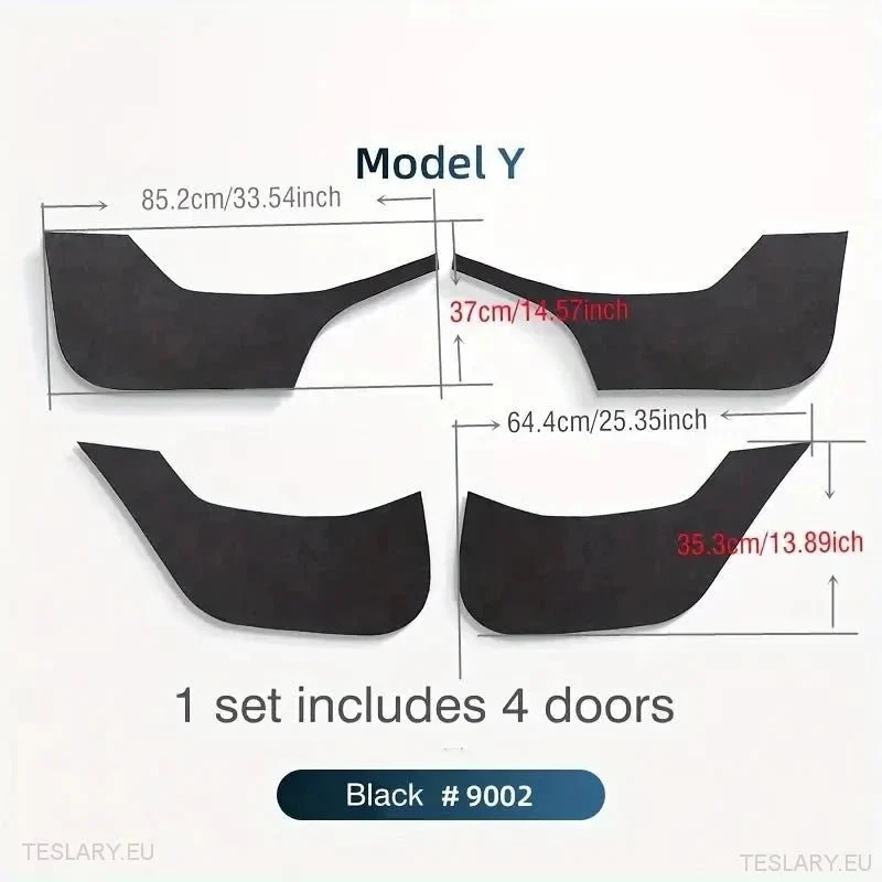 Tesla Model 3 / Y & Model 3+ housses de protection anti-coups de pied en daim pour panneaux de porte Highland