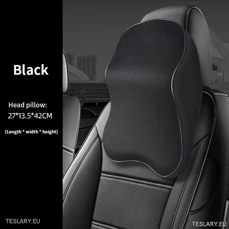 Oreiller appui-tête extra large en cuir PU compatible avec Tesla Model 3 / Oui