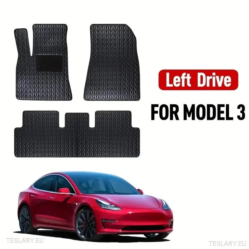 Tesla Model 3 tapis de sol sur mesure en cuir PU (CONDUITE À GAUCHE)