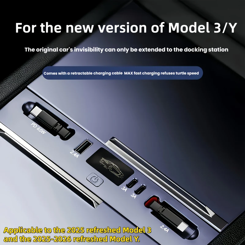 Tesla Model 3 Highland / Model Station d'accueil d'extension USB Juniper pour console centrale - Achetez en Europe TESLARY.EU