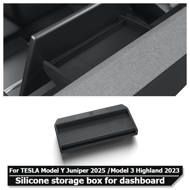 Boîte de rangement en silicone pour tableau de bord TESLA Model Y Juniper 2025/ Model 3 Highland 2023
