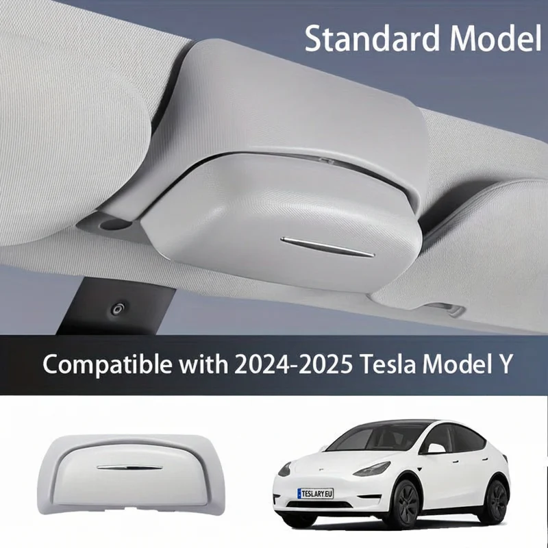Tesla Model Étui à lunettes Y - Design original haut de gamme - Accessoire auto, doublure à rabat résistante et élégante, conception aérée, construction robuste, finition plastique
