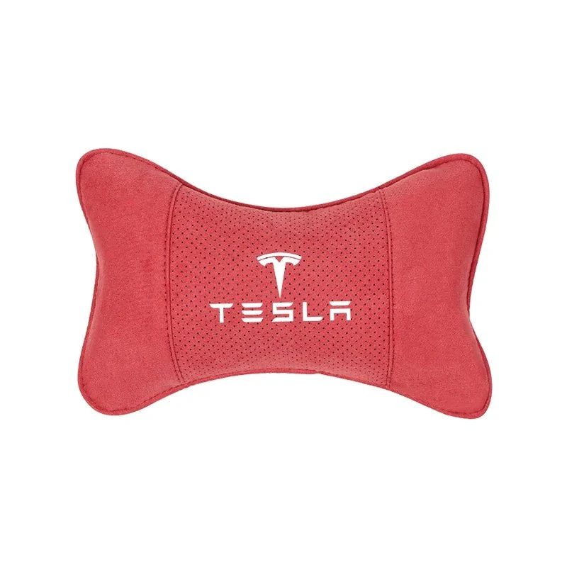 Oreiller de soutien pour la tête et la nuque en daim avec logo Tesla Model 3 YSX