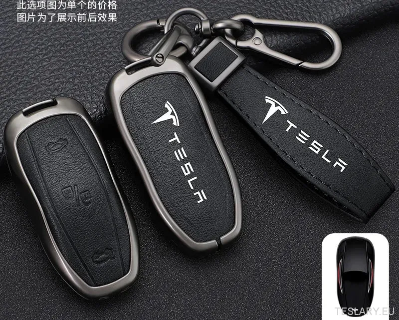 Étui de protection intégrale en alliage de zinc pour clé de voiture intelligente Tesla Model 3 Model S Model Porte-clés Y Accessoires auto avec logo