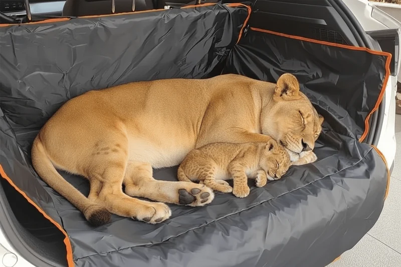 Tesla Model Tapis de coffre Y SUV pour chiens - Housse de siège auto imperméable et antidérapante pour animaux de compagnie avec protection latérale