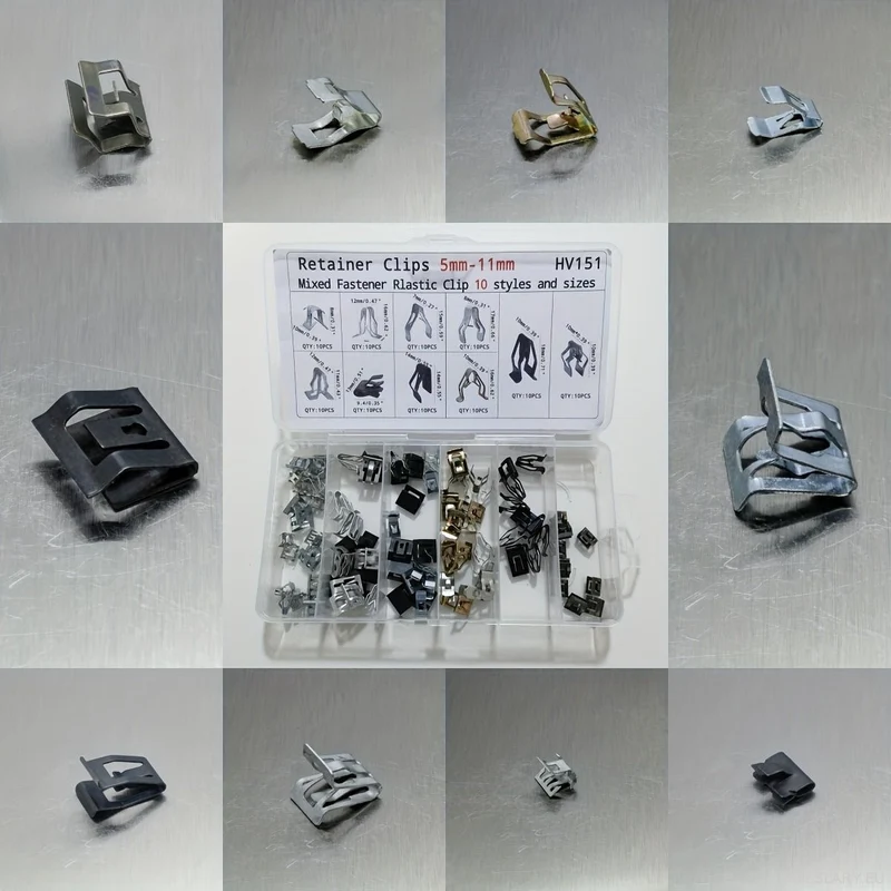 100 clips et attaches automobiles en métal, adaptés à divers véhicules électriques, dont Tesla, BYD, Kia, MG et plus encore.