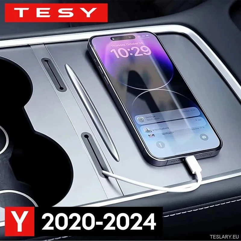 Tesla Model Organisateur de hub USB pour câble de chargement de console centrale Y 2022 - 2025