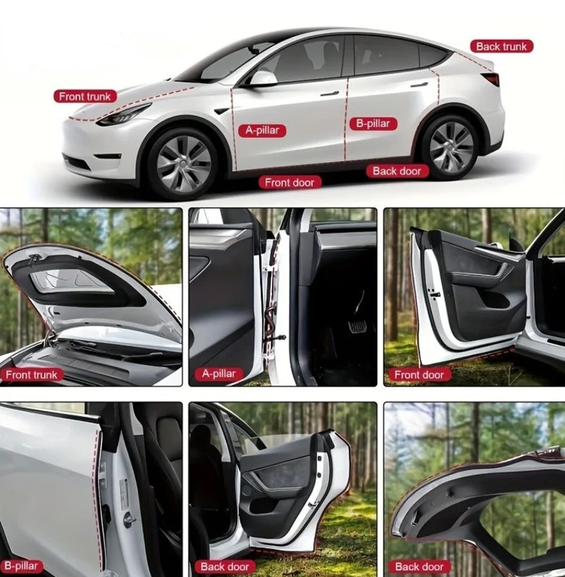 Kits de bandes d'insonorisation haut de gamme pour Tesla Model Oui, Model Y Juniper Standard / Premium et Tesla Model 3 et Model 3 Highland