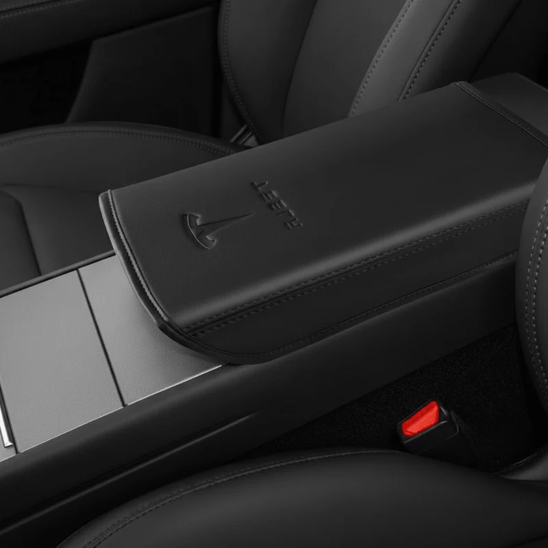 Housse d'accoudoir haut de gamme en cuir PU avec logo pour la console conçue pour Tesla Model 3+ Highland & Model Genévrier Y+