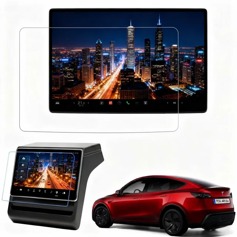 Model Y Juniper 2025 et Model Protection d'écran 3 2024, 1 protection tactile avant + 1 protection tactile arrière en verre trempé, accessoires auto, protection véhicule, protection d'écran, écran de voiture
