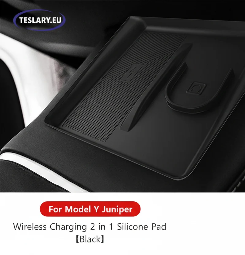 Tapis de chargement sans fil 2 en 1 antidérapant pour Tesla Model 3+ Highland & Model Y + Genévrier