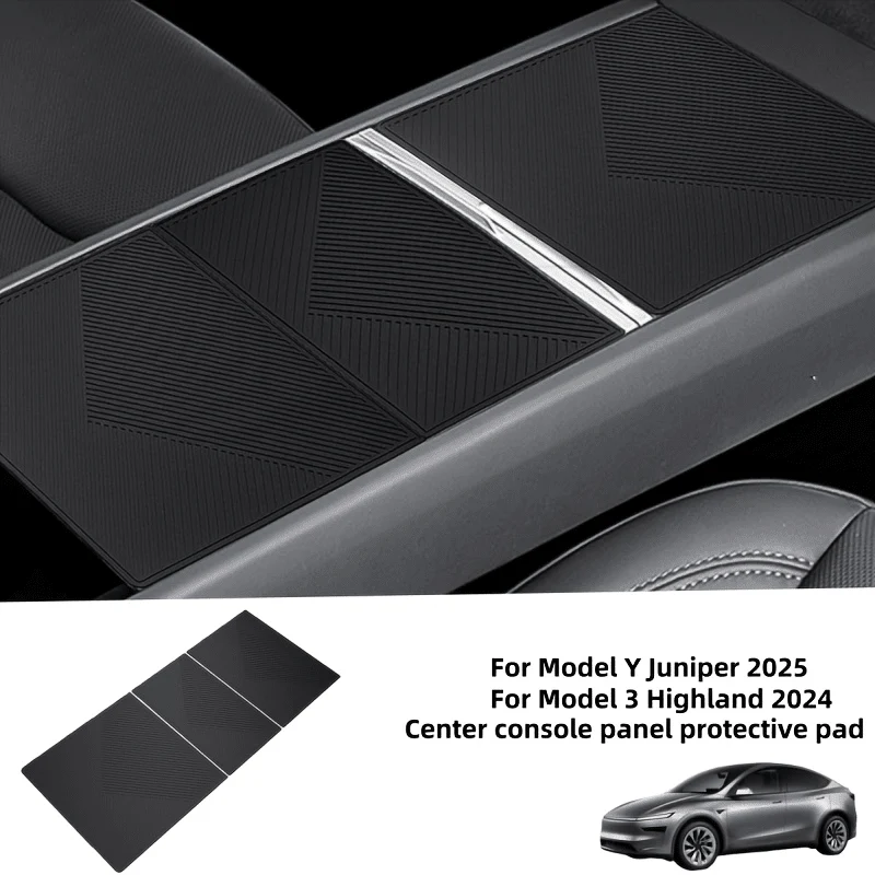 Tesla pour Model Protection de console centrale en silicone Y Juniper/Launch 2025, revêtement de tableau de bord antidérapant et résistant à l'usure, accessoire intérieur de voiture, amélioration de l'intérieur du véhicule