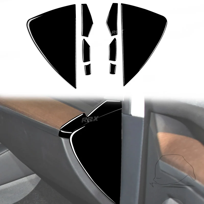 Garniture de panneau de porte en fibre de carbone pour Tesla Model 3 ( 2020 - 2023 ) et Model Y ( 2022 - 2025 )