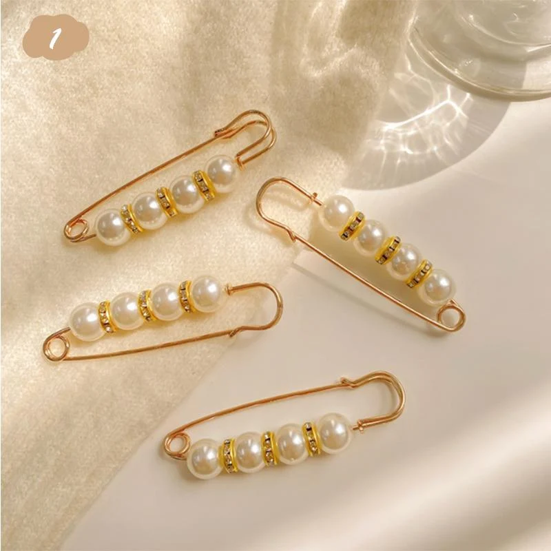 Broche en perles pour ajustement de la taille du pantalon(4 pièces)